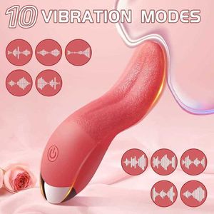 Masseur 10 modes chauffants, vibrateur de léchage de langue, Mini stimulateur de clitoris, point G, mamelon, masturbateur féminin, produit pour Couples