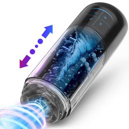 Massager 100% waterdicht automatisch zuigen telescopisch roterende kunstkut cup echte vagina pijpbeurt machine volwassen voor mannen