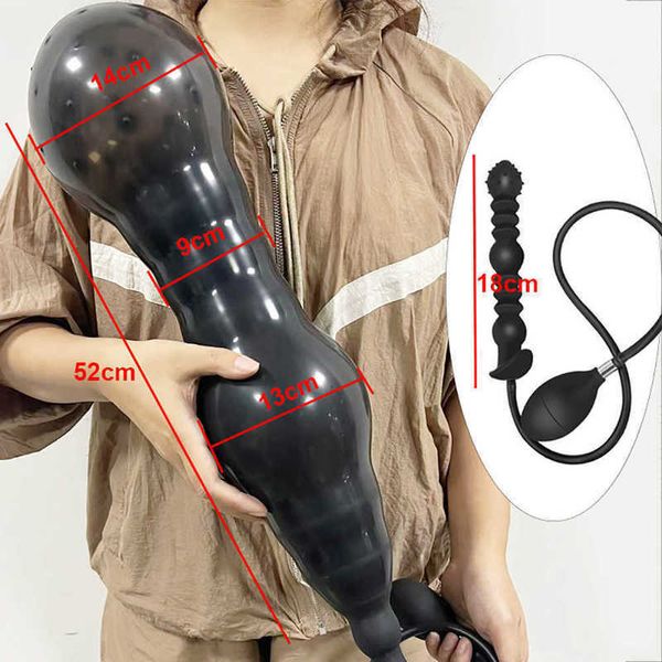 Masseur 18cm énorme Plug Anal Expansion gonflable gros bout en Silicone pour femmes hommes Massage de la Prostate