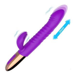 Masseur 1 pièce Silicone + abs bâton de Massage 5 fréquences télescopique 10 fréquences Vibration un bouton chauffage aspiration magnétique charge f