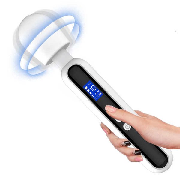 Masseur 1pc Silicone + abs bâton de Massage écran Lcd Led 4 vitesses de Vibration 10 Modes étanche moyen