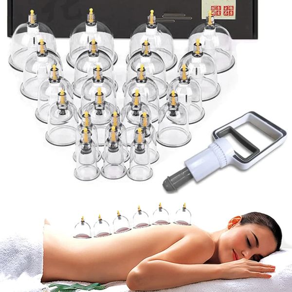 Masseur 24/20/12Cans sous vide Poux Massage Set Physiothérapie en médecine chinoise