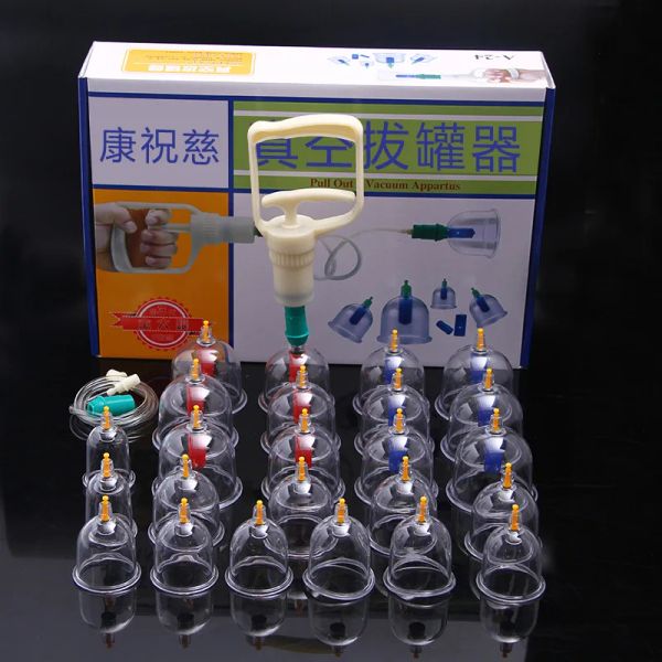 Masseur 24 tasses / ensembles de tas de pas sous vide massage canettes chinoises de tasses médicales de tasses de gueule