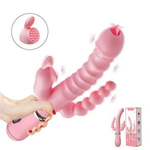 Masseur 3 en double pénétration Vibromasseur point G Stimulateur de clitoris Anal Vagin Gode Masturbateurs pour femmes Couple adulte 18