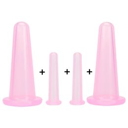 Massager 4 PCS Vacuüm Cupping blikjes voor massage Ventosa Celulitis Zuiging Cup Chinese zuigbekers Face Neck Massage Cans Anti -cellulitis
