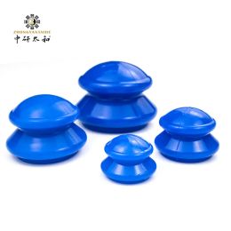 Massager 4 stuks Vacuüm Kan Rubber Fiess Vacuüm Cupping Set Zuignappen Massage Anti Cellulite Lichaam Chinese Therapie Effen Semenaten Kleur