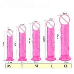 Massager 5 Size Siliconen Dildo Mini Zachte Jelly Zuignap Anale Butt Plug Erotische Realistische Penis G-spot Orgasme voor Vrouw