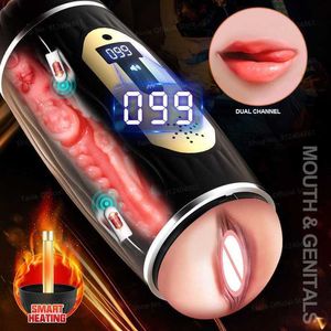 Masseur adulte mâle compte Masturbation tasse Oral réel vagin Silicone chatte pipe Machine pour homme masturbateurs outil