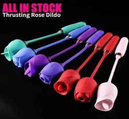 Massager Aimitoy Big Rose Flower Vrouw Clit Licking Thrusting Dildo Electric Egg voor vrouwen Persoonlijk clitoral Zuigen tong Vibra3662002