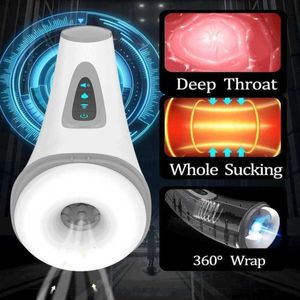 Massager Luchtzuigen Verwarming Kunstkut Automatisch Vacuüm Erotisch Oraal Pijpen Cup Masturbatie Volwassen product voor de mens