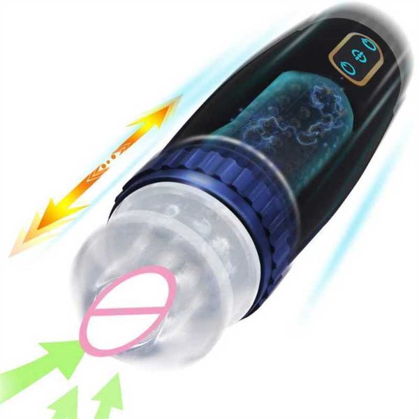 Masajeador automático telescópico taza de masturbación chupar pene silicona suave vagina vibrador adulto para masturbador masculino