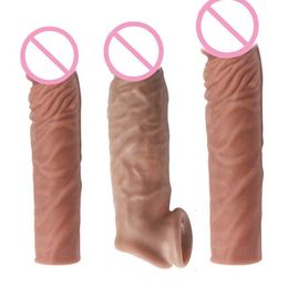 Massager Bdsm Penis Extension Cock Sleeve Herbruikbare Siliconen Vergroter Vertraging voor Mannen Dildo Enhancer Erotische Winkel