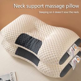 Masseur oreiller cervical orthopédique au col aident à dormir et à protéger le cou 3d oreiller ergonomique noyau de soja en fibre de soja