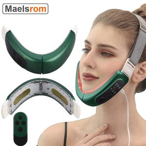 Massager Chin VLine Up Lift Belt Machine Rood Blauw LED Fotonentherapie Trillingen EMS Gezichtsliftapparaat Gezicht Afslanken Massager VFace