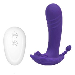 Masseur gode vibrateur pour femme, stimulateur de Clitoris du point G, télécommande sans fil, culotte portable pour Couples adultes