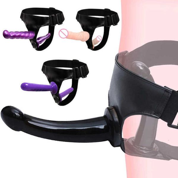 Masseur Double pénis Double extrémité Strapon Ultra élastique harnais ceinture sangle sur gode adulte pour femme Couples Anal doux