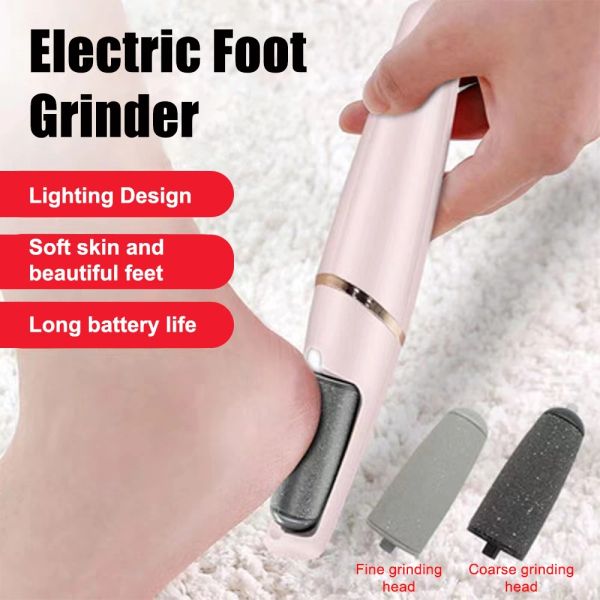 Masseur électrique de fichiers de pied de pied Set Dead Skin Callus Dry Remover Remover Rechargeable Feet Feet Pédicure Tool avec 2 têtes à rouleaux amovibles