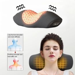 Masabraer masaje eléctrico Masaje de almohada Vibración Masabraer del cuello Prevenir el dolor cervical Tracción Relajación Ayuda Soporte de la columna vertebral para dormir