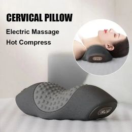 Masajeador masajeador eléctrico almohada cervical compresa caliente vibración masaje tracción de cuello relajado