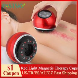 Masajeador de masaje de vacío eléctrico Massaje para el cuerpo Anticelulita Luz roja Terapia magnética de gafas Ventosas raspando ventosa