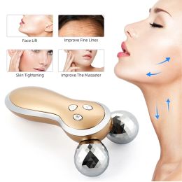 Masseur EMS facebodyneck vibration massage roller double menton relève levage de soulèvement de corps rafraîchissant