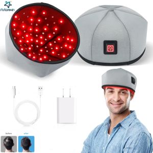 Massager LED Red Light Therapy Hair Growth Cap voor verlies van haarverlies en angststressverlichting, hoofdhuid ontspannen Massagerhelm