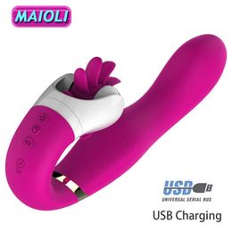 Masseur Maioli multi-vitesse gode vibrateurs Rotation langue orale léchage g Spot vibrant stimulateur de Clitoris pour les femmes