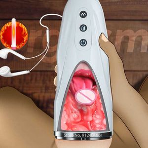 Stimulator Mannelijke Automatische Tong Likken Masturbatie Cup 3d Echte Vagina Textuur 10 Trillingsmodi Machine voor Mannen