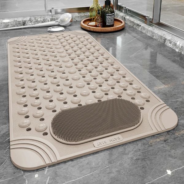 Mattre de baignoire non glisser le tapis de douche de sécurité en PVC avec un tapis de bain de baignoire de massage créatif de massage des pieds faciles à nettoyer le tapis de tapis de salle de bain