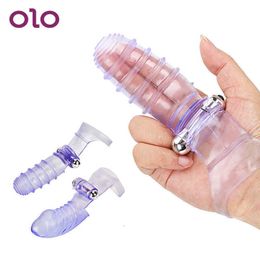 Massager Olo krachtige vinger vibrator Sleeve Clitoris Stimulator G Spot Climax Kuisheidspaar Volwassene
