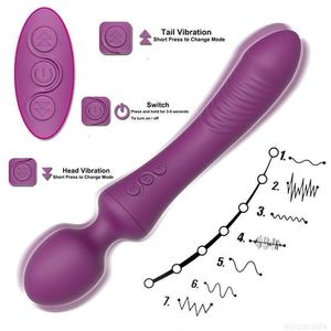 Massager Krachtige Dual Av-vibrator voor vrouwen Toverstaf Massager Clitoris Stimulator g-spot siliconen seksspeeltjes Vrouwelijke masturbatie