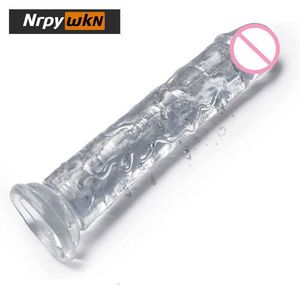 Massager Realistische dildo voor vrouwen Siliconen Beginner Helder met sterke zuignap Handsfree spelen Volwassen masturbator g Spot