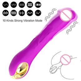 Masseur Rechargeable étanche en Silicone, vibrateur pour femme adulte, simulation de Phallus, 10 vibrations fortes, Massage Vaginal