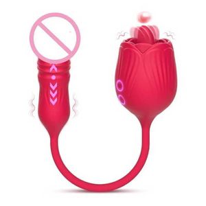 Masseur Rose pour femmes léchant vibrateur clitoridien 10 Modes de Vibration de poussée livraison directe