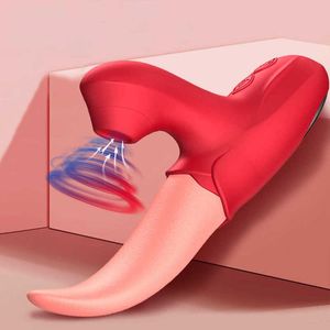Masseur Rose vibrateur gode femme stimulateur de clitoris sucer mamelon langue léchage pipe masturbateur pour les femmes