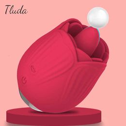 Masajeador Rosa Vibrador para Mujeres Potente Estimulador de Clítoris Lamiendo Oral con Lengua Real Mujeres Adultos 18