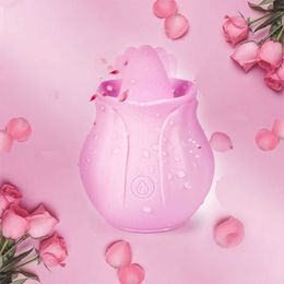 Massager Rose Vibrator voor vrouwen tong likken zuigen mini -clitorale stimulator met 10 vibrerend plezier clitoris