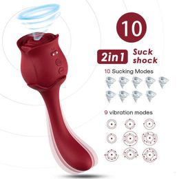 Massager stille roos 10 zuigende modi 9 vibrerende vrouwelijke vibrator volwassen leveringen vaginamastubator clitoris sucker stimulator