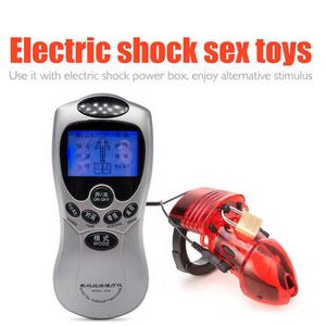 Massager Sm Elektrische Puls Schok Kuisheid Cock Kooien voor Kunstkut Erotische Goederen Dildo Vibrator Penisstimulatie Riemslot