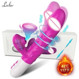 Massager Zuigen dildo stuwkracht vibrator met vrouwelijke masturbatie clit sucker clitoris vacuüm stimulator volwassen goederen voor vrouwen