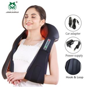 Massager u vorm Elektrische Shiatsu Back Neck Schouder Body Massager Infrarood 4D Kneadmassage EU/platte plugauto Home Dubbel gebruik 16 ballen