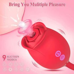 Massager Verbeterde Rose Stimulator voor Vrouwen met 18 Zuigen Thrusting Dildo Gspot Vibrator Clitoris Sucker Volwassen