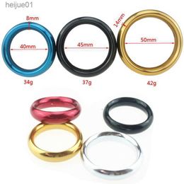 Masseur Vibrateur Jouets Métal Aluminium Pénis Mâle Cockrings Éjaculation Retardée Produits Pour Adultes Boîtier Delay Lock Boucles Cock Rings Sex Ring B2-25 L230518