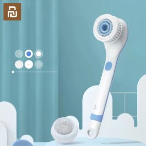 Massager YouPin Pitech 6 In 1 Massager Elektrische USB -doucheborstel Elektrische badkamerborstels Huidreiniging Waterdichte rugmassagercare