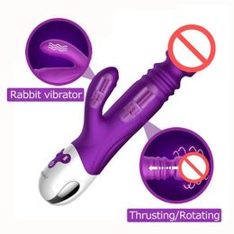 Masseurs rechargeables 36 vitesses de poussée rotative vibrant gode vibrateurs jouets sexuels pour femme lapin vibrateur masturbateur produits sexuels