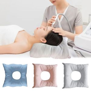 Almohada de masaje para el cuello, 1 pieza, almohada de masaje boca abajo con orificio, respaldo cuadrado, cojín para mesa de cama SPA, almohadilla de algodón suave lavable y reutilizable 231113