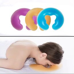 Masajeador de cuello Almohadas 1pcs 650g Silicona suave Spa en forma de U Almohada de masaje Spa Gel Pad Cara Relax Masaje corporal Cuna Cojín Cuidado de la salud 230701