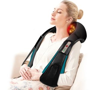 Massage Cervical Pillowws 3D pétrissage Shiatsu Cervical Dos Cou Masseur Châle Électrique Rouleau Chaleur Dispositif Manuel Chine Maison Voiture Épaule Machine de Massage 231220