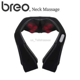 Oreillers de massage pour le cou Breo Shiatsu Masseur de dos avec chaleur 3D Pétrissage profond Soulagement de la douleur Massage des épaules Oreiller électrique pour le cou, les jambes et les pieds 240322