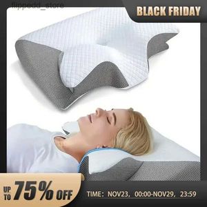 Massaging Neck Pillowws Butterfly Sleep Memory Neck Pillow Slow Rebound Comfortable Memory Foam Sleep Pillow Cervical Orthopedic Neck Massage Bed Pillow Q231123